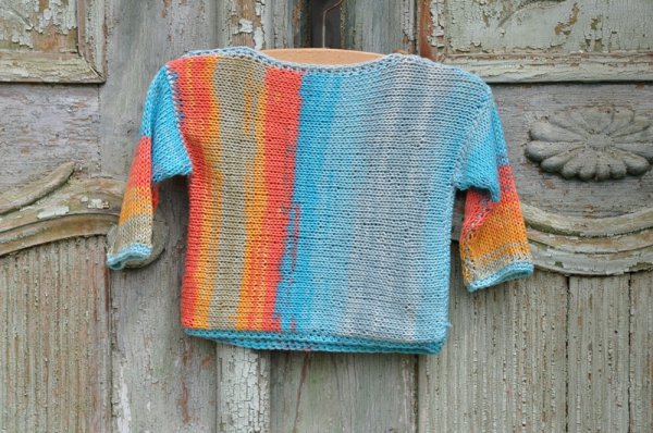 Strickoberteil_blau_orange